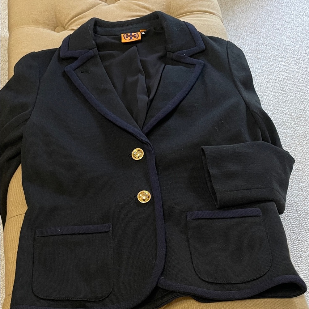 Tory Burch Black Blazer with Gold Accents